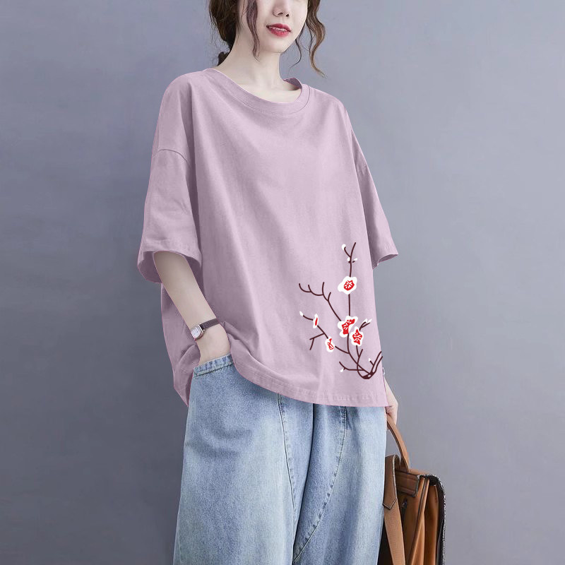 外贸出口品牌清仓100%纯棉休闲短袖t恤女2025夏季新款半袖上衣潮,女装/女士精品,大码内搭,淘宝优惠券,粉丝福利购,淘宝优惠卷