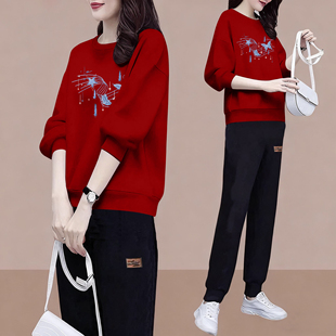 宽松时尚 卫衣卫裤 两件套 女秋冬长袖 出口清仓捡漏纯棉休闲运动套装
