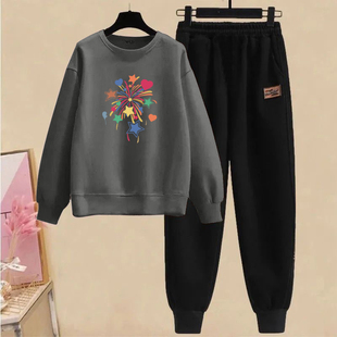 两件套 女春宽松气质卫衣卫裤 外贸出口清仓纯棉时尚 休闲运动服套装