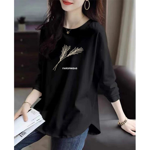 100%纯棉宽松休闲打底衫长袖