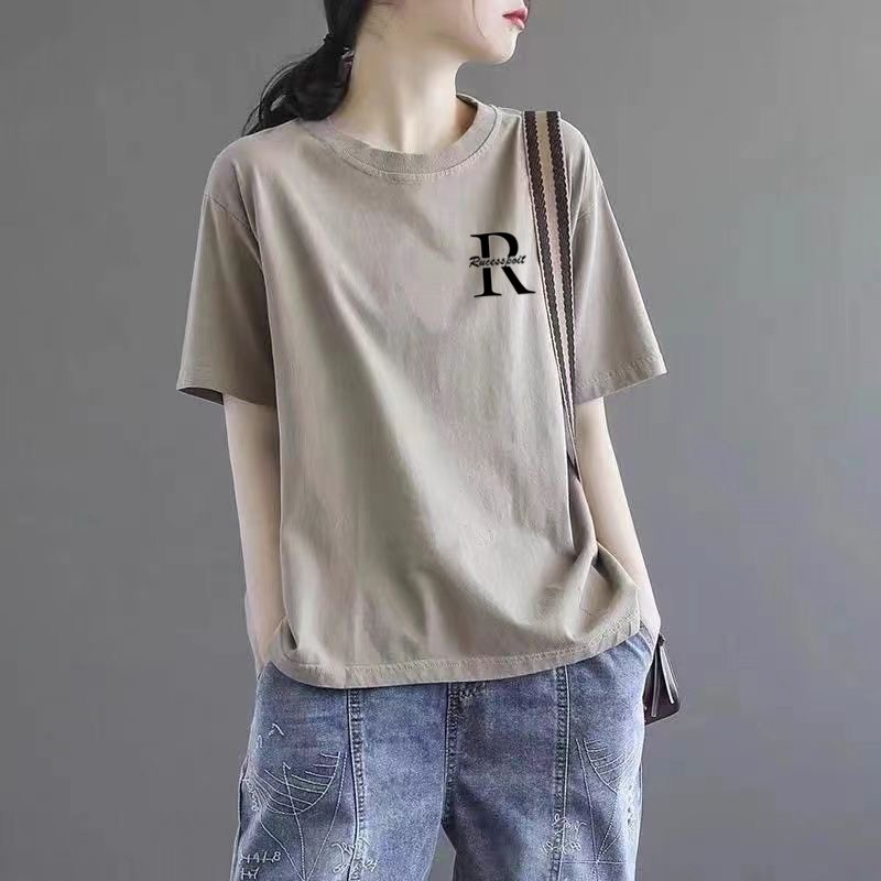 100%纯棉短袖T恤衫女夏季时尚