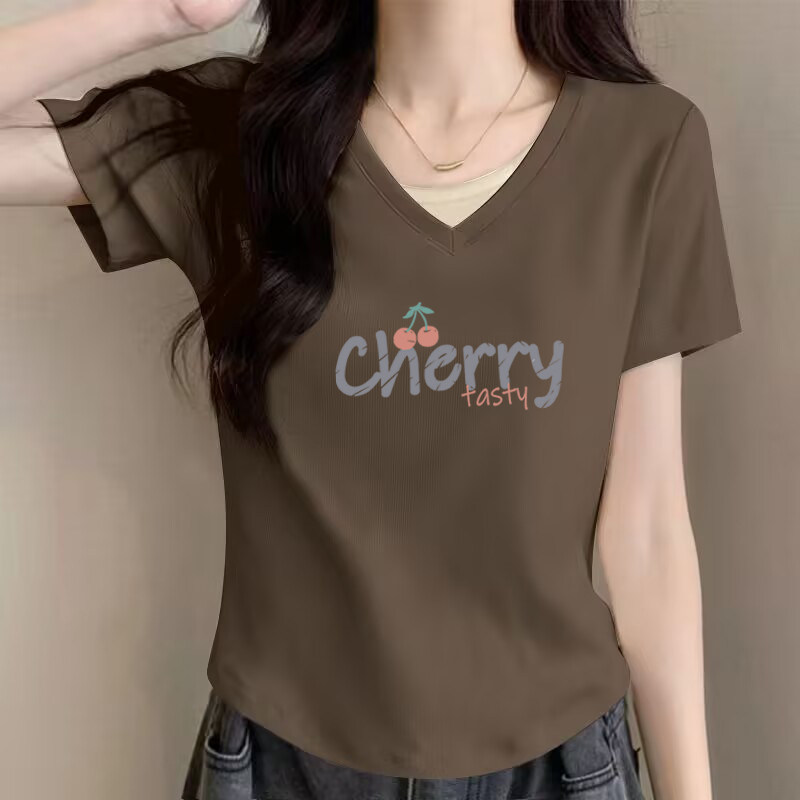 大牌外贸出口清仓100%纯棉宽松显瘦短袖T恤女夏季文艺百搭V领上衣,女装/女士精品,大码内搭,淘宝优惠券,粉丝福利购,淘宝优惠卷