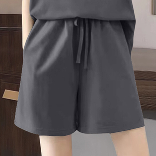休闲显瘦五分袖 断码 女夏季 100%纯棉宽松百搭遮肉胖mm短裤 潮 清仓