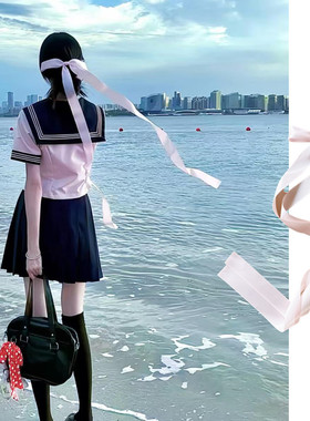 粉色超长丝带大蝴蝶结发夹发卡后脑勺顶夹超仙少女JK飘带头饰发饰