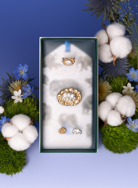 daparo达普罗小象亚洲象胸针戒指耳钉精致首饰生日礼物小众配饰