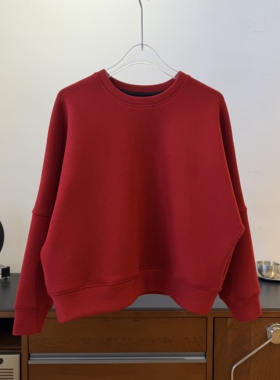 【柳条儿】新年款 华绒卫衣 蝙蝠袖 短款磨绒保暖秋冬卫衣