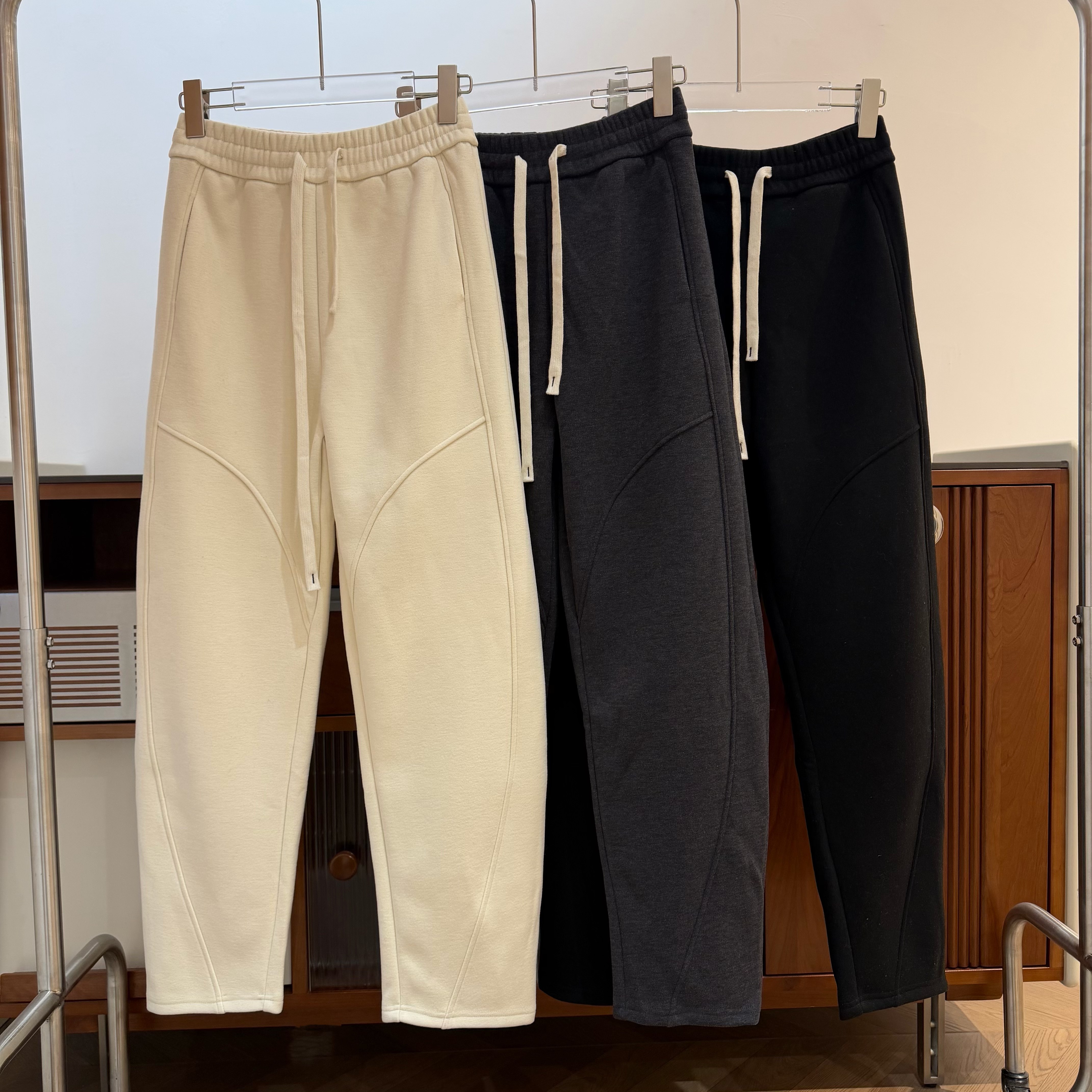 【柳条儿】锁温蚕丝羊毛混纺香蕉裤松紧腰长裤冬,女装/女士精品,卫裤,淘宝优惠券,粉丝福利购,淘宝优惠卷