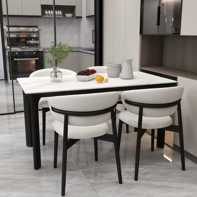 网红新款实木岩板餐桌椅组合