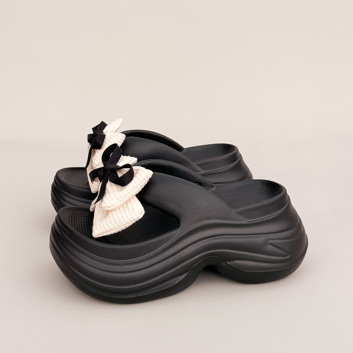 Bzbz增高跟防滑海边沙滩夹脚凉拖鞋女夏外穿坡跟厚底蝴蝶结人字拖,女鞋,人字拖,淘宝优惠券,粉丝福利购,淘宝优惠卷