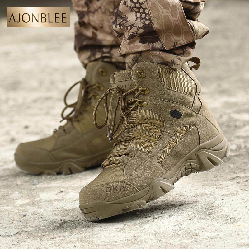 外贸原单 高帮男鞋户外休闲登山靴男士沙漠鞋 骑行鞋机车靴丛林靴