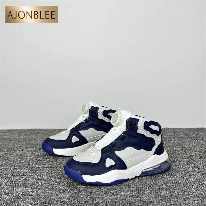 出美国男女童加绒运动鞋秋冬新款轻便气垫防滑保暖旋转纽扣童棉鞋