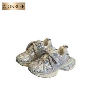 二棉鞋 儿童运动鞋 加绒男童鞋 蜘蛛侠3XL绑带做旧女童老爹鞋 春秋季