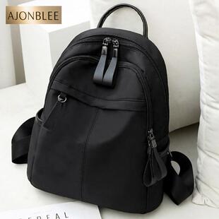 牛津布黑色双肩包女新款背包妈妈包后背包女士小巧小号防水出门包