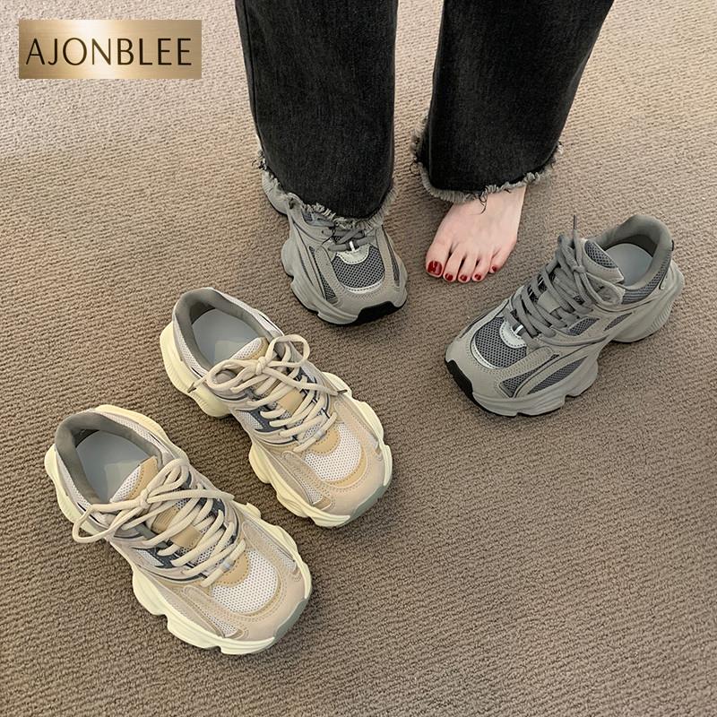 香港真皮厚底老爹鞋2025新款女款秋冬季爆款巨好看休闲运动跑步鞋