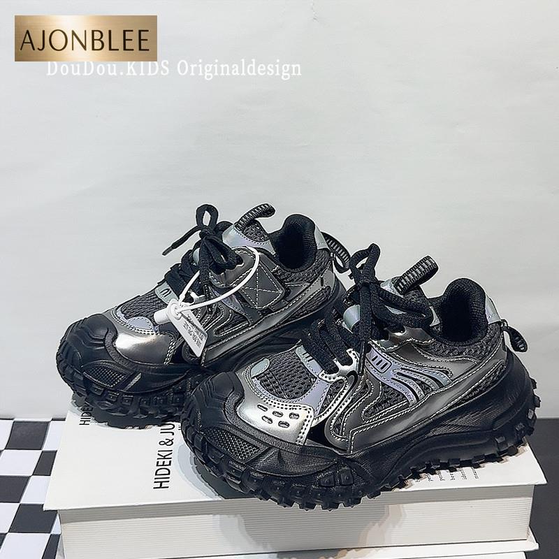 男童运动鞋2025秋季新款女童老爹鞋儿童跑步鞋子中大童榴莲轮胎鞋