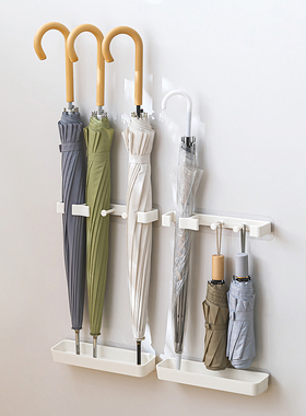 日式入户家用置伞架壁挂收纳柜架门后雨伞桶免打孔放伞门口置物架
