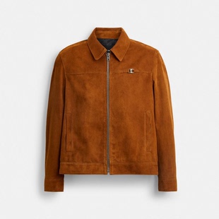 香港代购 coach蔻驰男士外套轻盈绒面皮革HERITAGE C夹克 CAY78