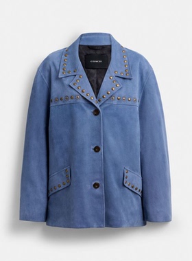 香港专柜正品代购 coach蔻驰 新款女装饰钉绒面夹克 CDK67