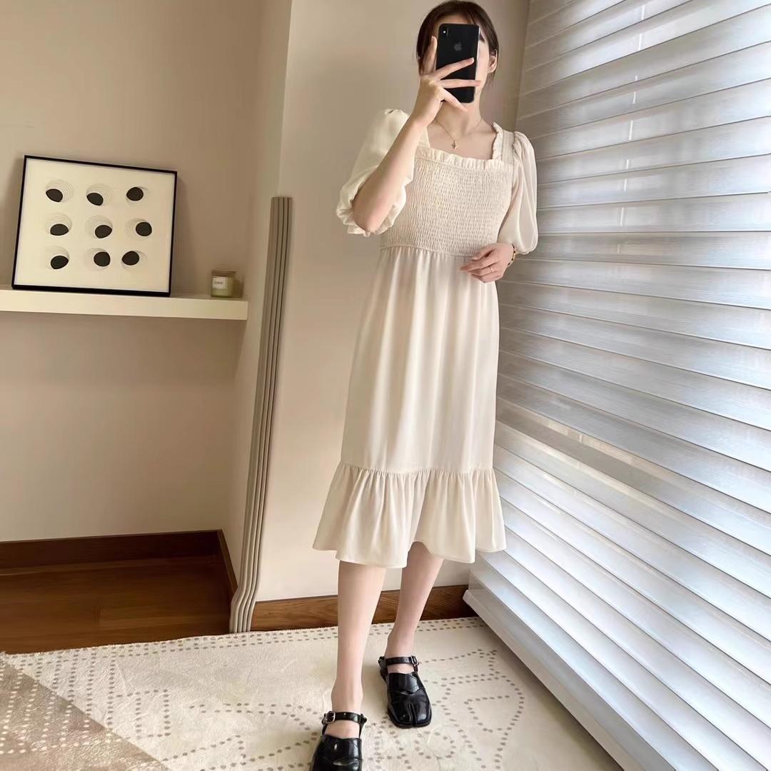 醋酸优雅纯色时尚U型领