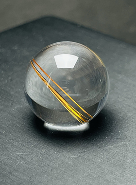 超大尺寸，干净体，（发丝如针）绝美金铜发晶单珠，，尺寸22.4mm