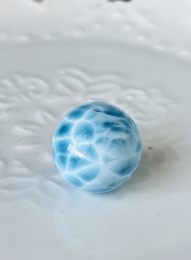 超美一颗，闪电龟背纹，蔚蓝色，纹路太美了，海纹石单珠，17.7mm