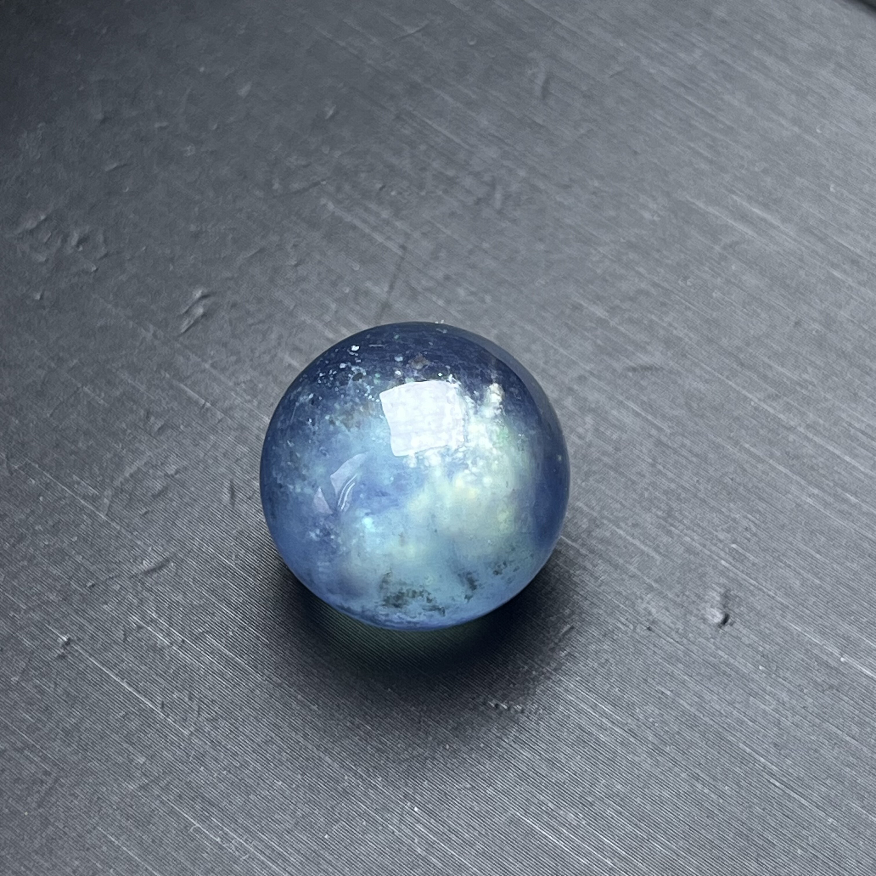 绝版好成色（正反双面黑爆闪）绝美黑星空爆闪海蓝宝单珠，17.8mm