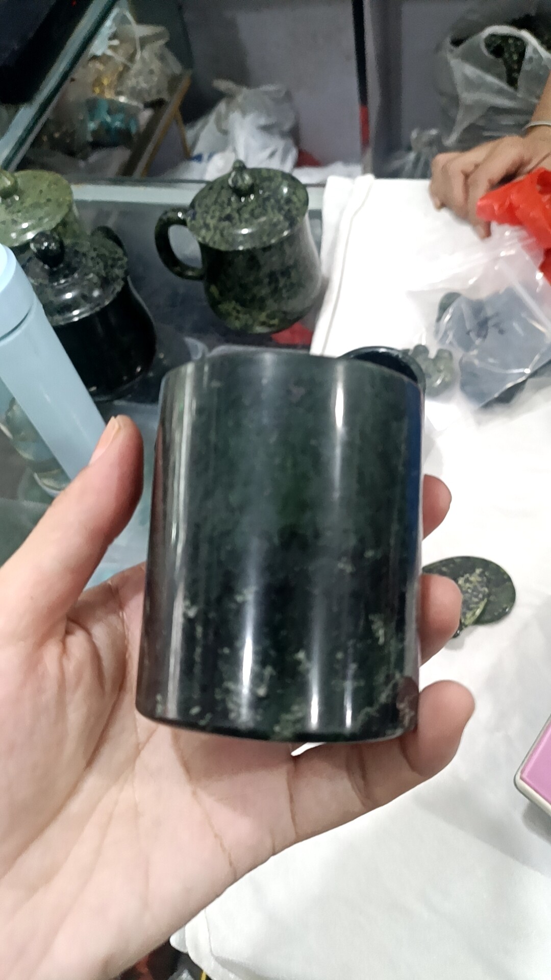 天然药王石茶杯西石水杯净化水质活磁养生茶杯直筒杯正品