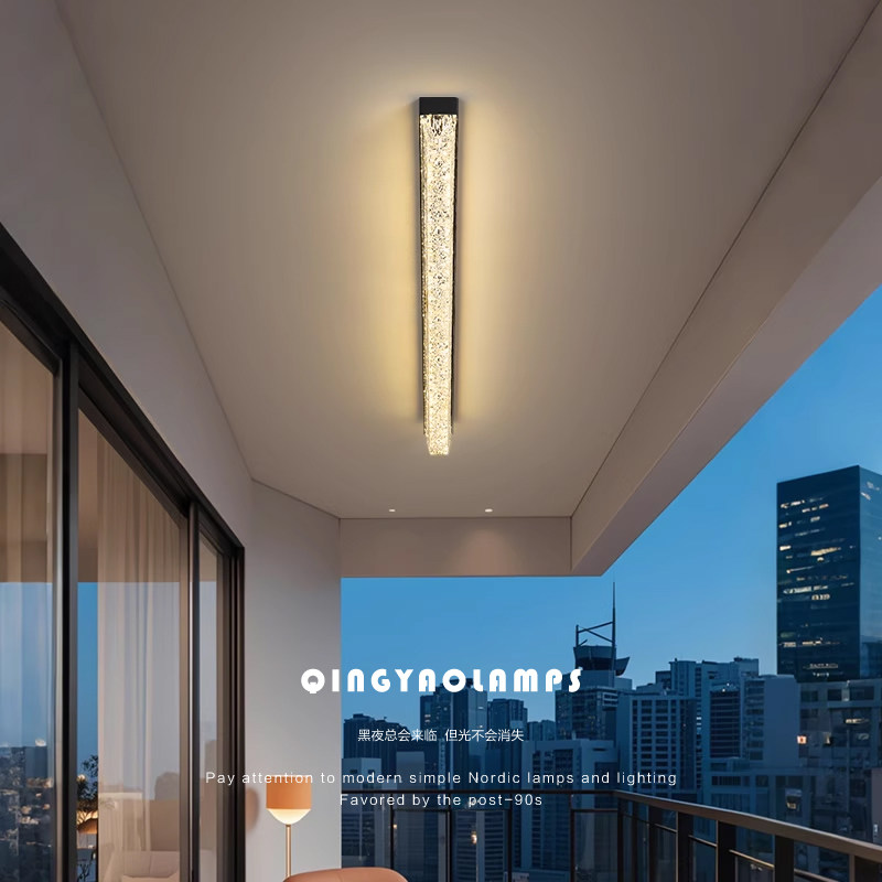 QINGYAO清瑶 阳台灯吸顶灯意式极简设计师一字长条护眼走廊走道灯