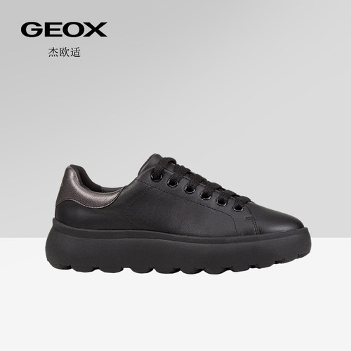 GEOX杰欧适早春女鞋舒适百搭圆头厚底低帮运动时尚休闲鞋