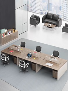 城关家具员工桌休闲现代办公员工展位4个6人电脑桌椅组合