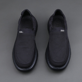 舒适懒人布鞋 黑色低帮帆布鞋 男休闲一脚蹬透气轻便百搭春夏薄款 潮