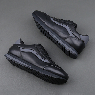 板鞋 阿甘鞋 百搭系带男士 潮流轻便舒适运动休闲皮鞋 春秋真皮时尚