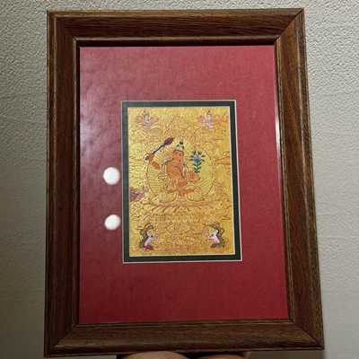 尼泊尔精品文殊菩萨金唐居家好物书房办公室摆件装饰画