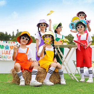 儿童糖果色秋表演服装小学生运动会开幕式班服幼儿园啦啦队演出服