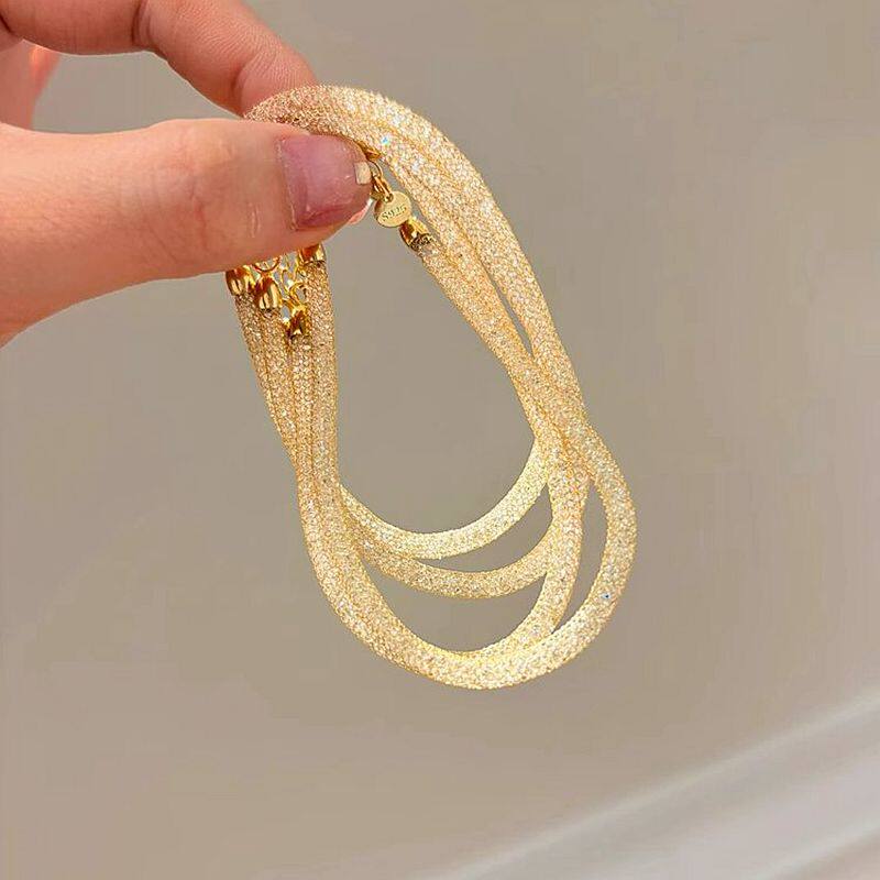 意大利工艺&ldquo;钱袋子&rdquo;2025年新款爆闪网兜手链女款轻奢高级感手饰