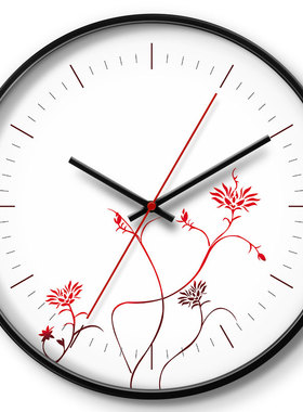 MOMEN/摩门酒店餐厅挂表圆形创意挂钟静音时钟石英钟表禅意中国风