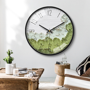 高级极简静音挂墙壁钟表侘寂风家用客厅装饰挂钟简约现代创意时钟