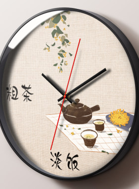 摩门艺术餐厅蔬菜创意风静音时钟