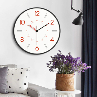 摩门家用客厅挂钟创意艺术数字刻度时钟现代石英钟表挂表卧室静音