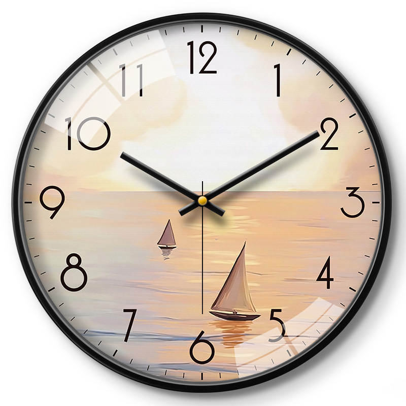 摩门挂钟客厅家用艺术插画钟表玄关卧室客厅创意时钟静音石英钟