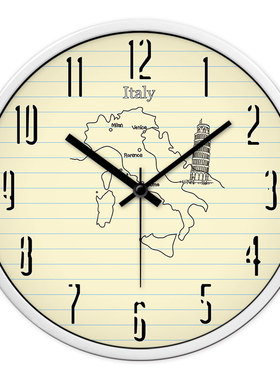 MOMEN/摩门欧式挂钟圆形电子钟客厅创意卧室静音时钟石英钟表挂表