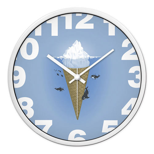 摩门创意风卧室圆形挂钟客厅