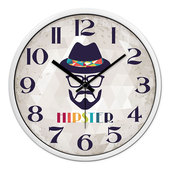 摩门挂钟创意艺术头像家里客厅静音现代个性 圆形时钟石英钟表 时尚