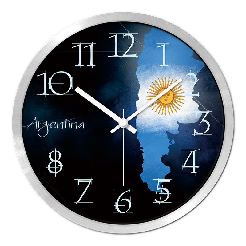 摩门电子钟阿根廷挂钟客厅创意卧室静音现代时尚时钟石英钟表挂表