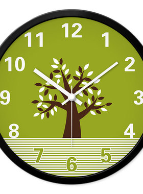 MOMEN/摩门挂钟家里用客厅挂表酒店房间静音创意艺术树石英钟表