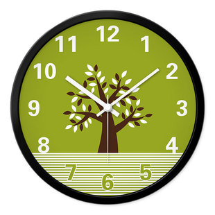 MOMEN/摩门挂钟家里用客厅挂表酒店房间静音创意艺术树石英钟表