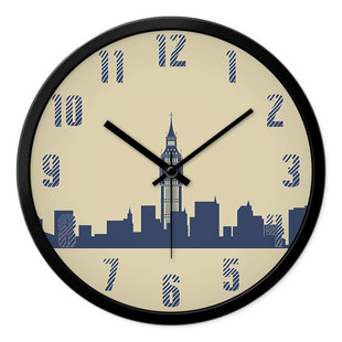 摩门挂钟酒店餐厅家里客厅卧室大厅时钟电子钟表静音圆形挂墙壁钟