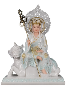 金旺来谛听地藏王菩萨汉白玉神像