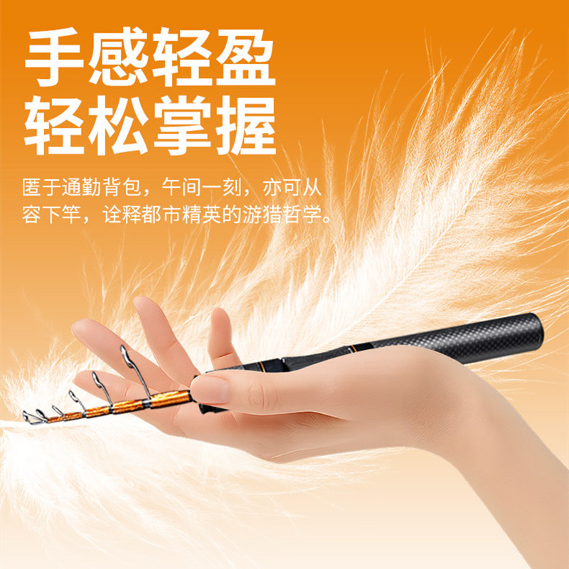 吉渔蜂鸟伸缩竿便携口袋杆旅行竿UL微物路亚竿钛合金竿稍枪柄直柄