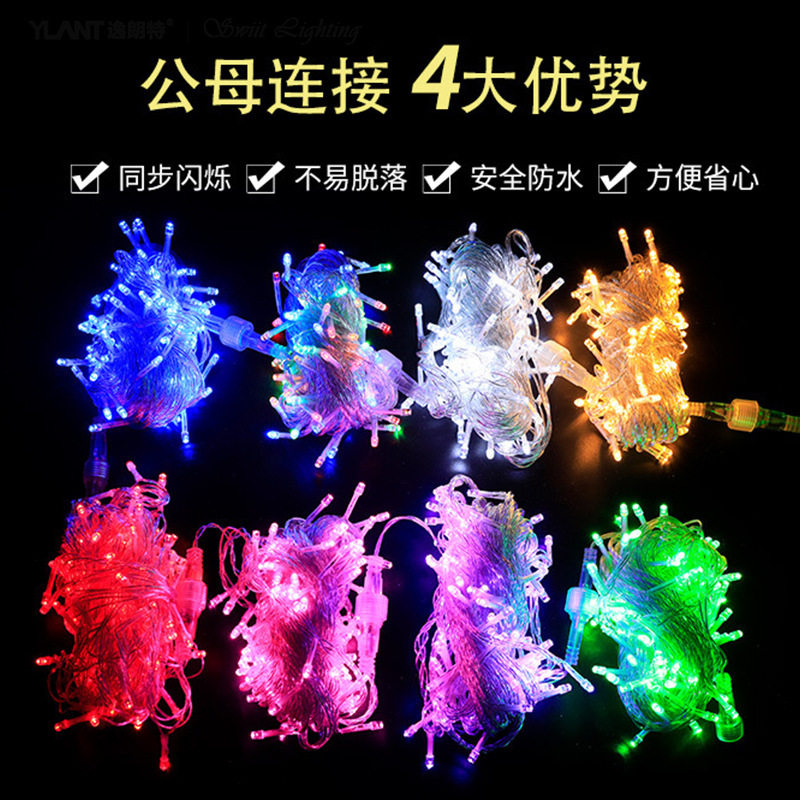 工程亮化户外防水庭院满天星圣诞节日装饰贫LED公母接彩灯串